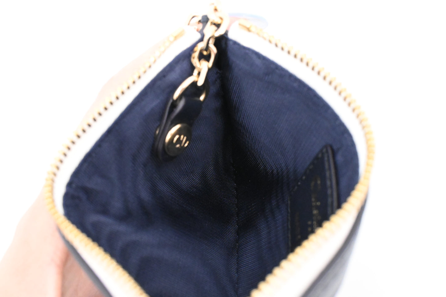Dior Vibe Key Case in Black and White Leather
