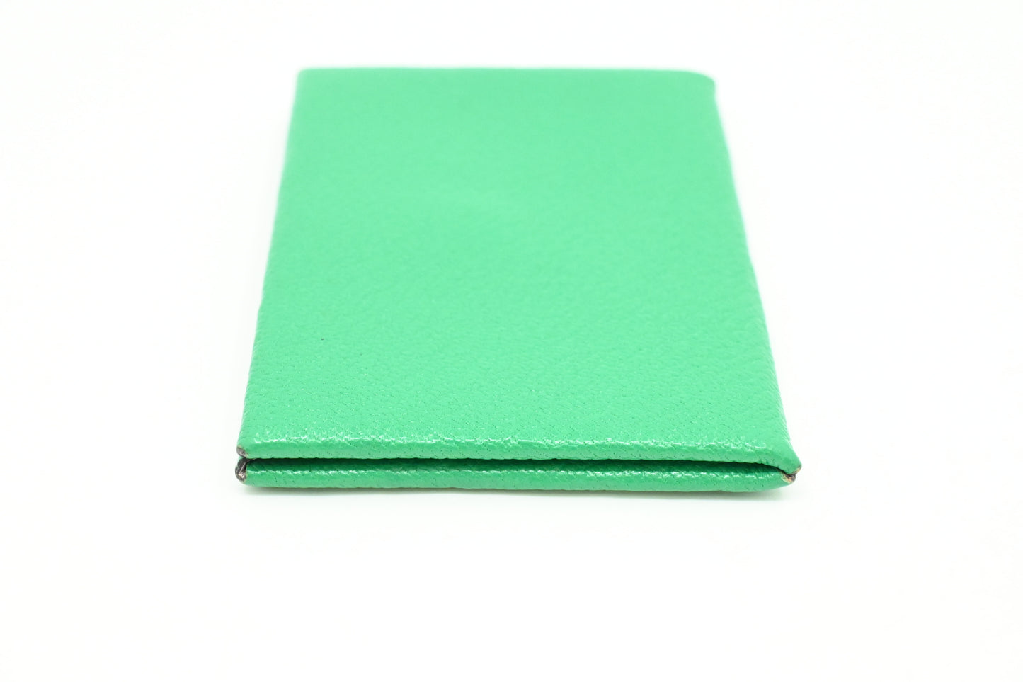 Hermes Calvi Verso Card Holder in Green Leather