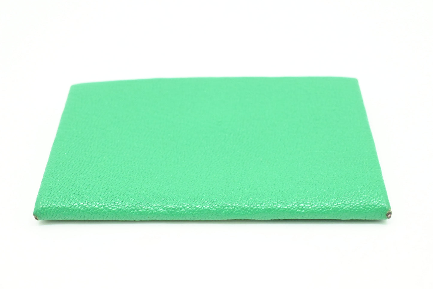 Hermes Calvi Verso Card Holder in Green Leather