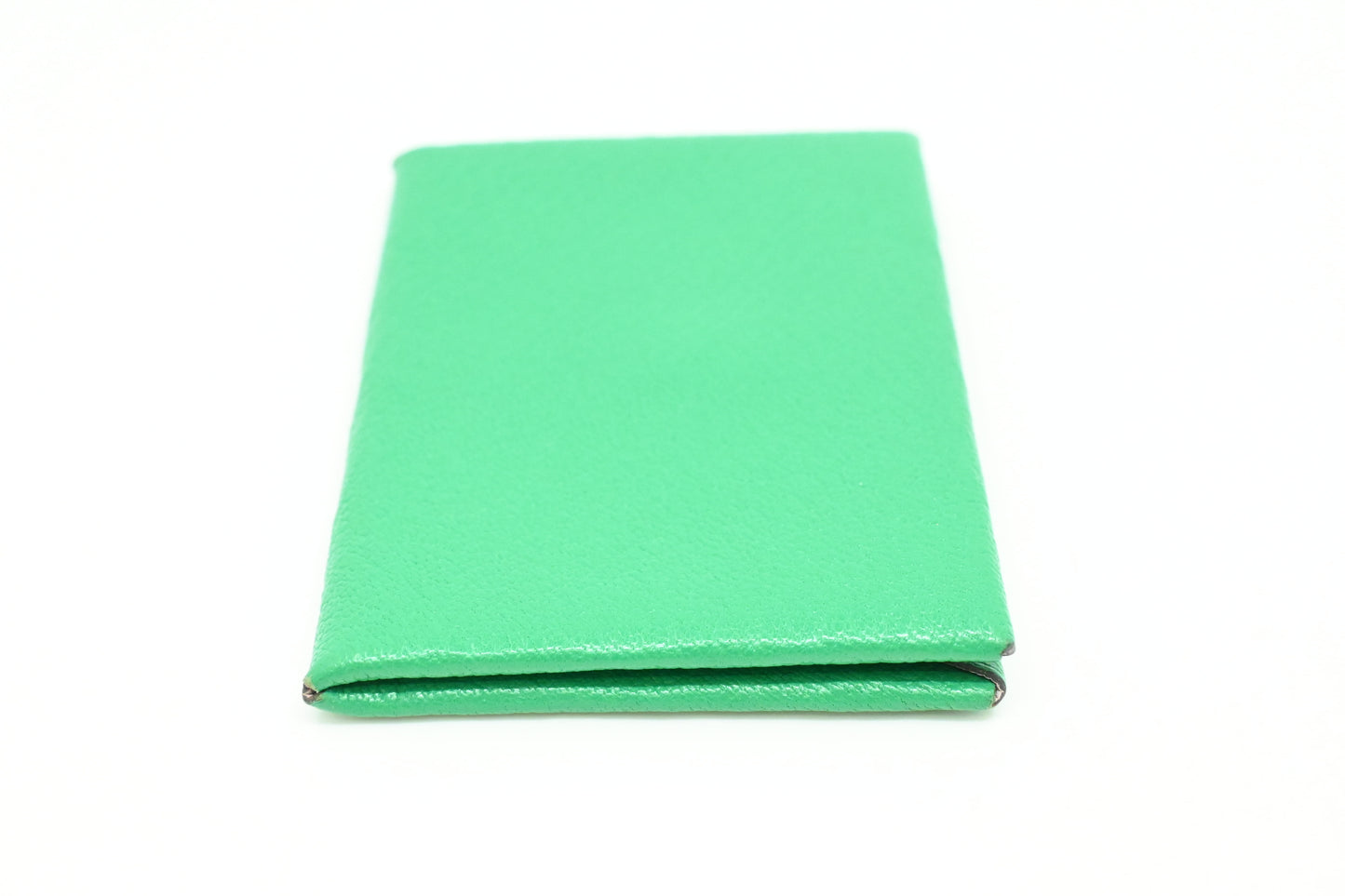Hermes Calvi Verso Card Holder in Green Leather