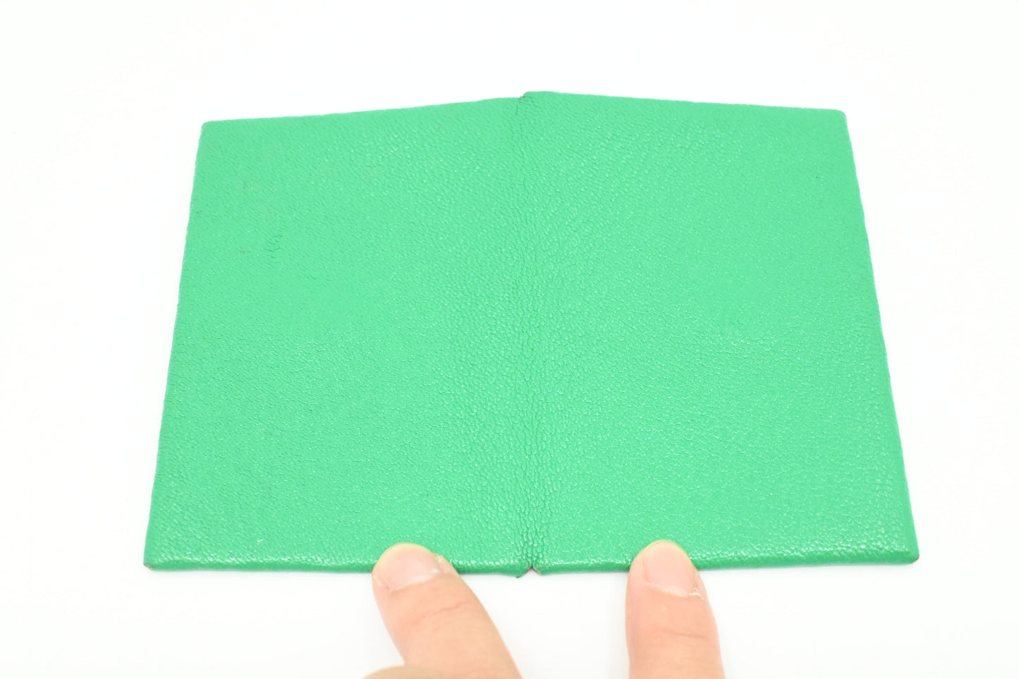 Hermes Calvi Verso Card Holder in Green Leather