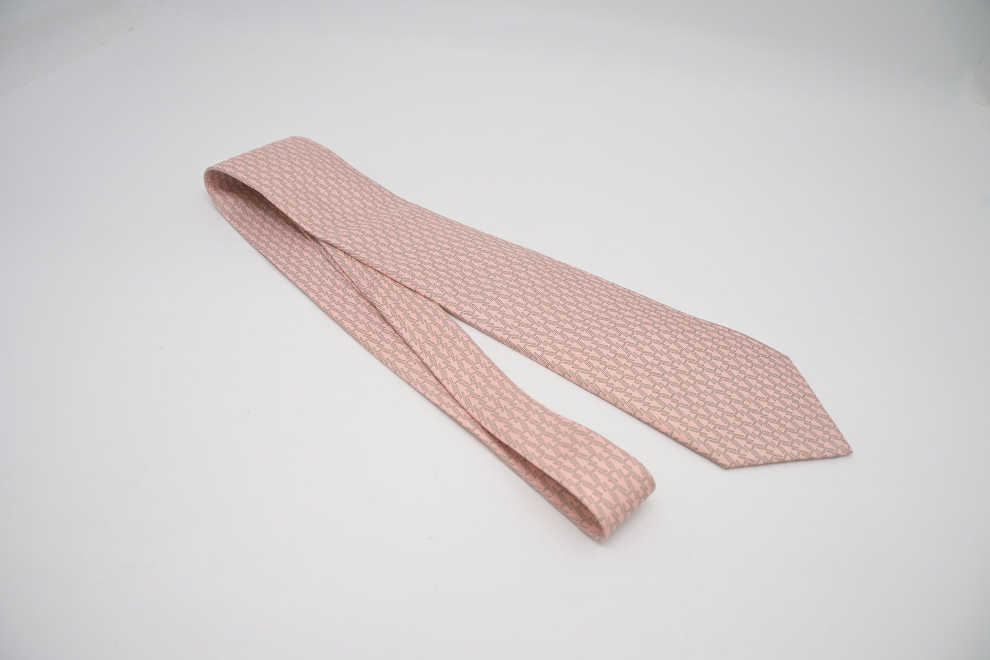 Hermes Tie in Pink Silk