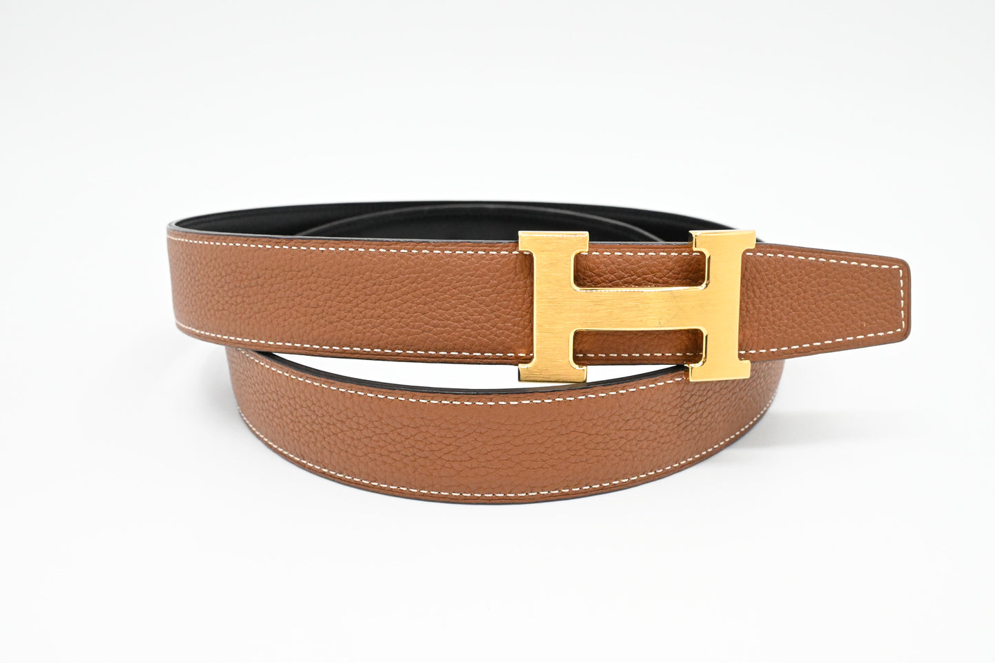 Hermes Reversible Constance Belt 90/34 in Brown Leather