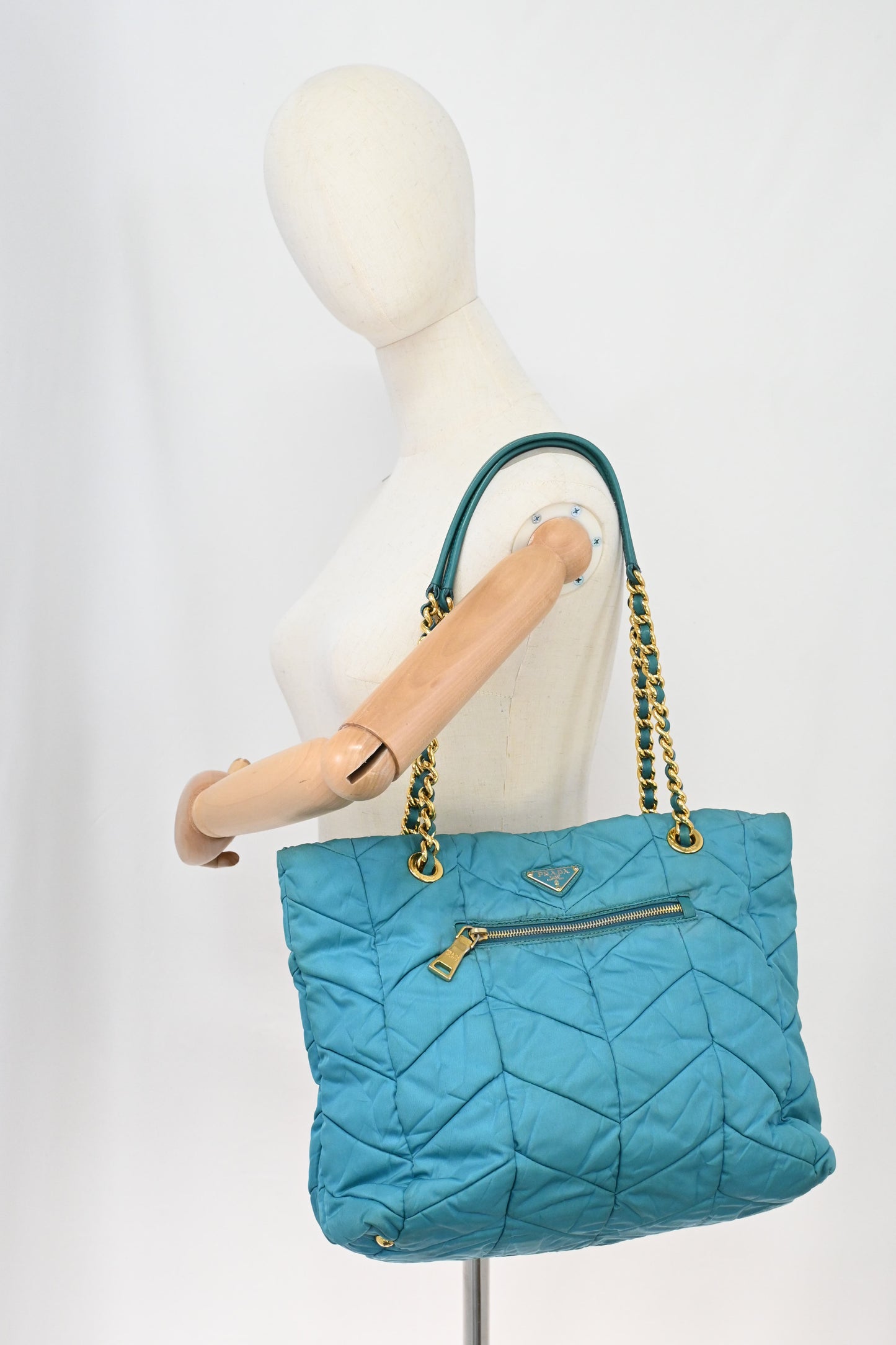 Prada Shoulder Bag in Teal Nylon