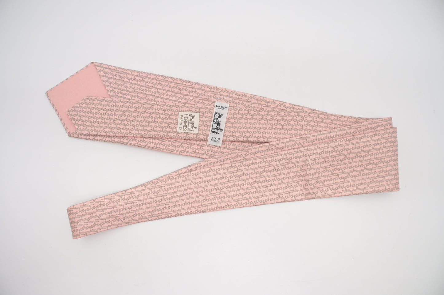 Hermes Tie in Pink Silk