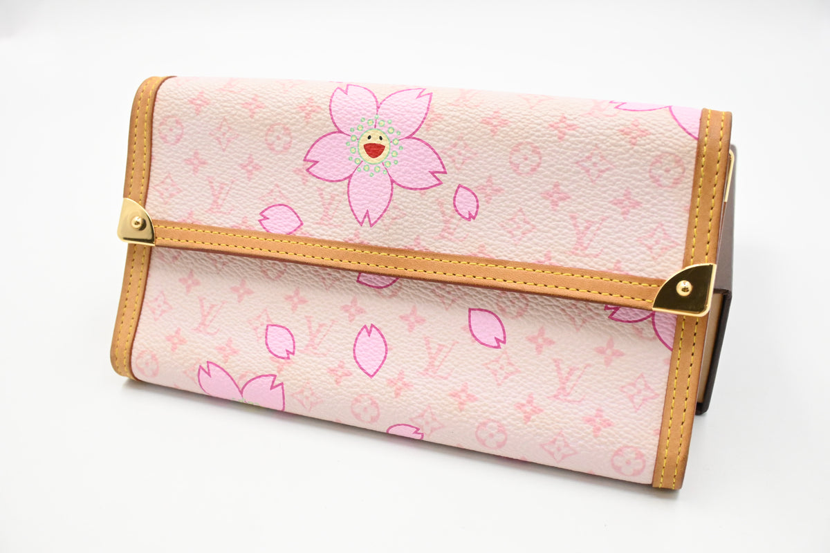 Louis Vuitton International Wallet in Pink Cherry Blossom Canvas