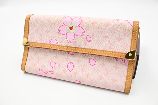 Louis Vuitton International Wallet in Pink Cherry Blossom Canvas