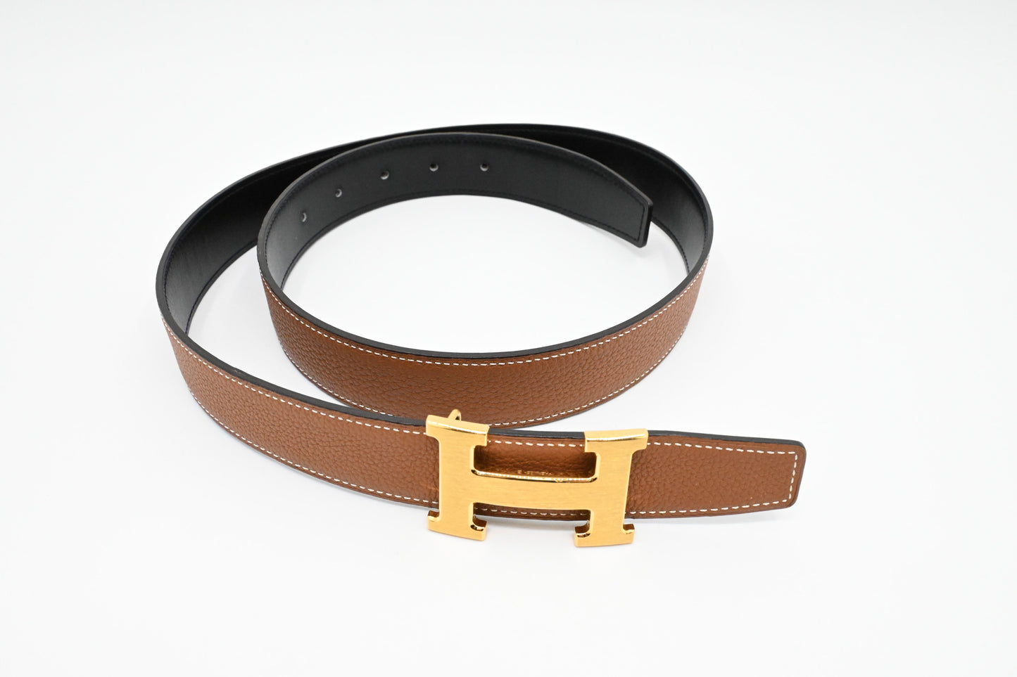 Hermes Reversible Constance Belt 90/34 in Brown Leather