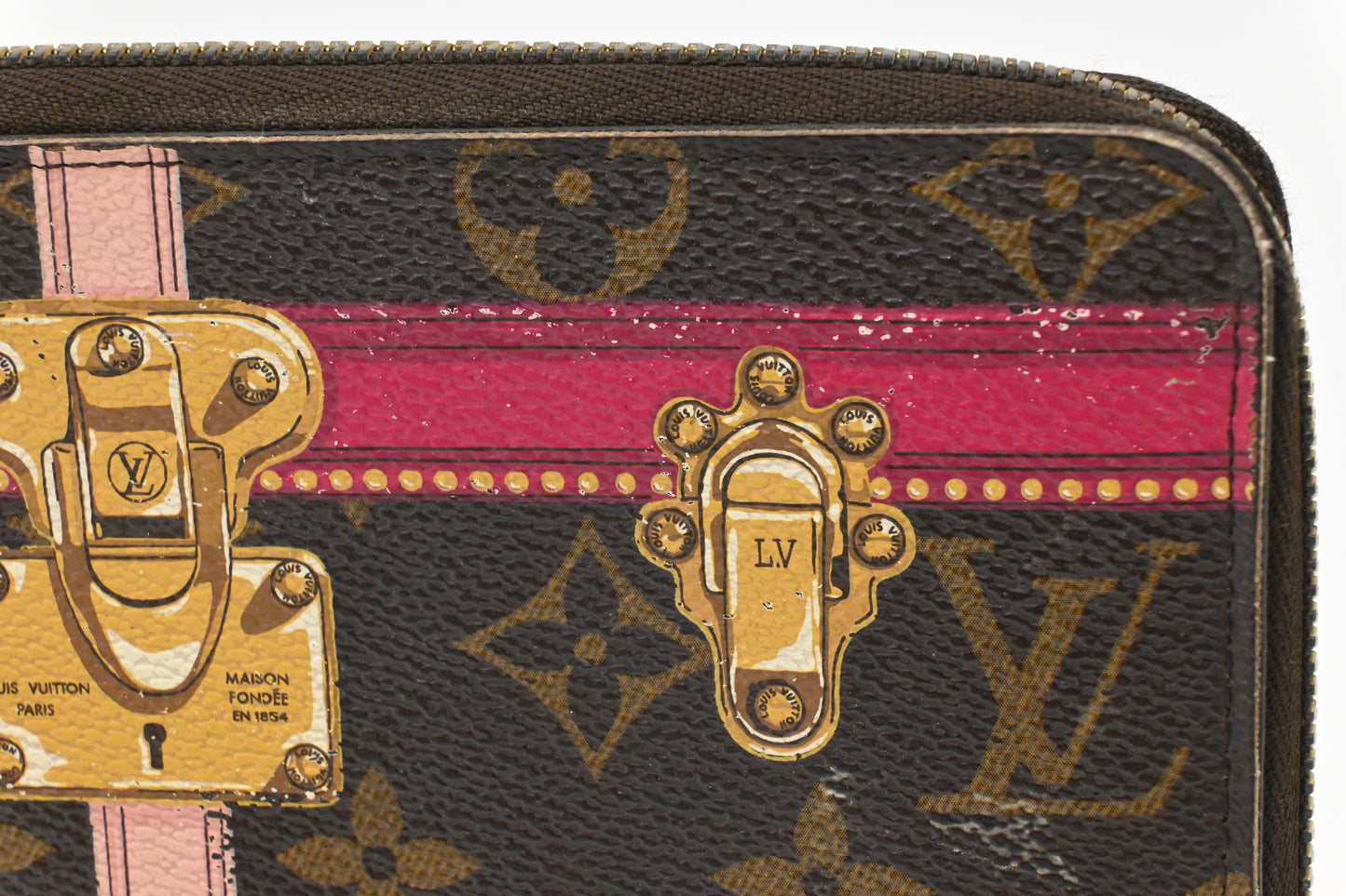 Louis Vuitton Long Zippy Wallet in Summer Trunks Monogram Canvas