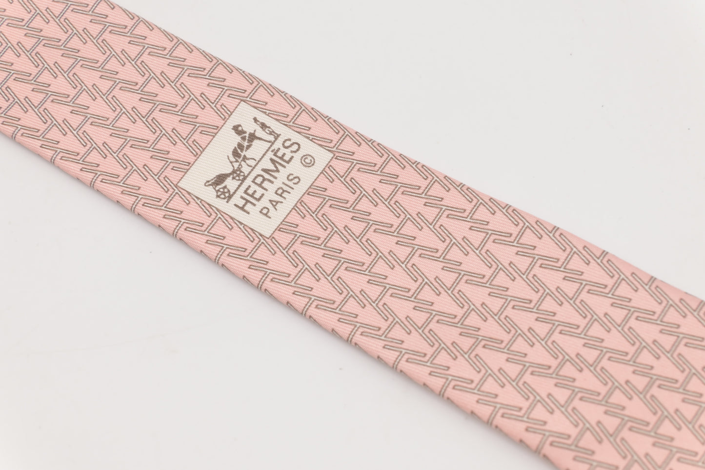 Hermes Tie in Pink Silk