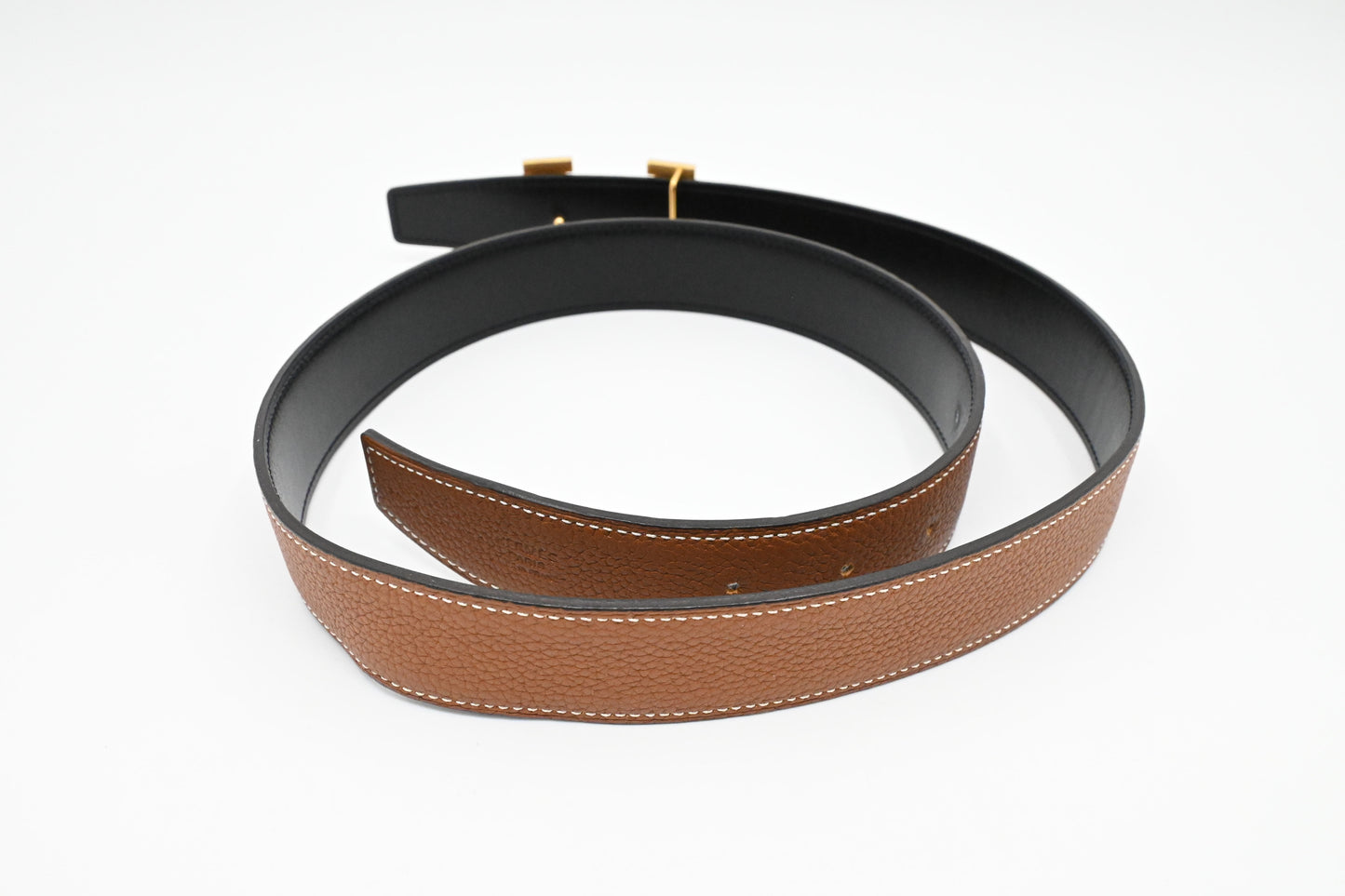 Hermes Reversible Constance Belt 90/34 in Brown Leather