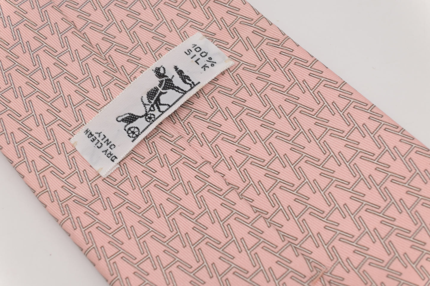 Hermes Tie in Pink Silk