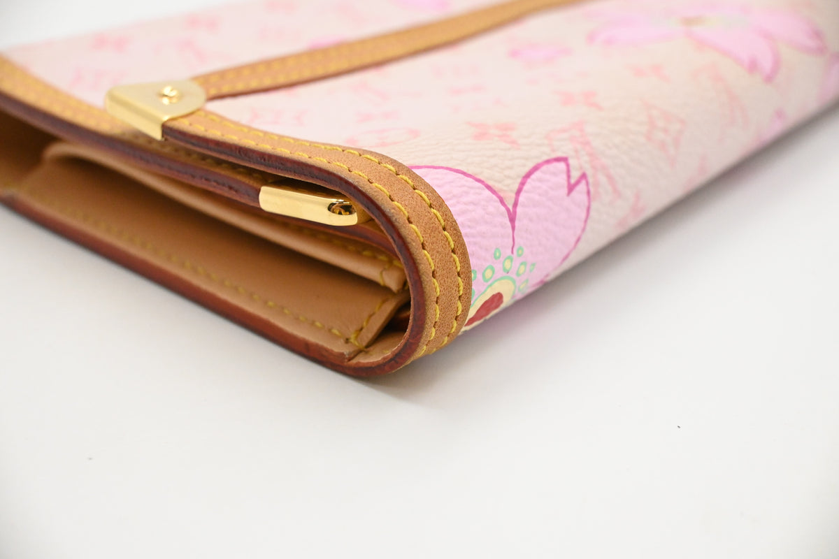 Louis Vuitton International Wallet in Pink Cherry Blossom Canvas