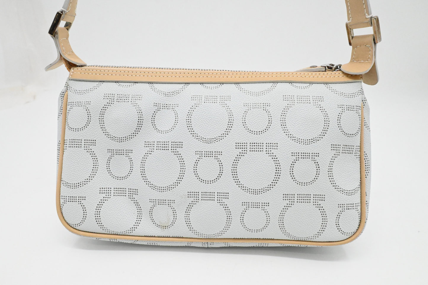 Ferragamo Shoulder Bag in Light Blue Canvas