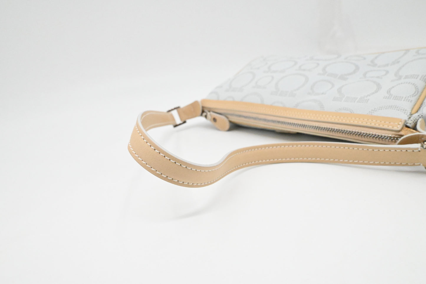 Ferragamo Shoulder Bag in Light Blue Canvas