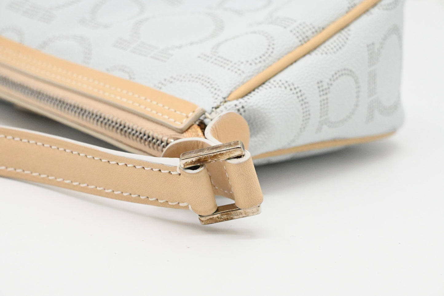 Ferragamo Shoulder Bag in Light Blue Canvas
