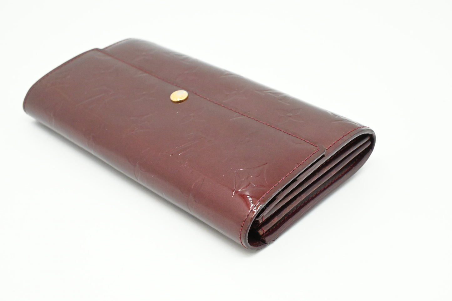 Louis Vuitton Sarah Wallet in Rouge Fauviste Vernis Leather