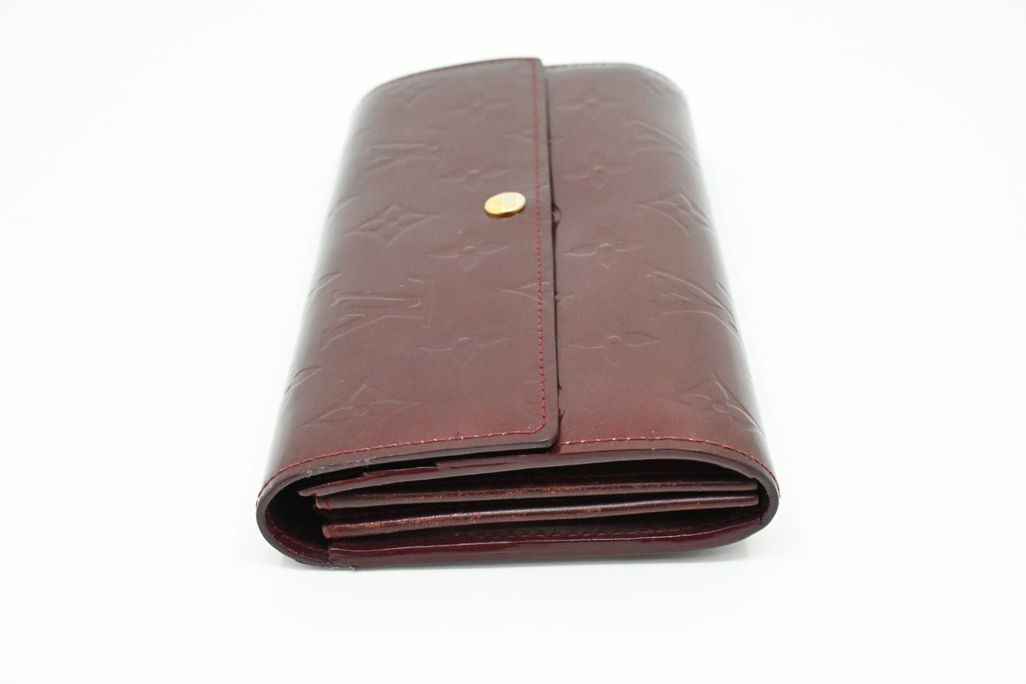 Louis Vuitton Sarah Wallet in Rouge Fauviste Vernis Leather