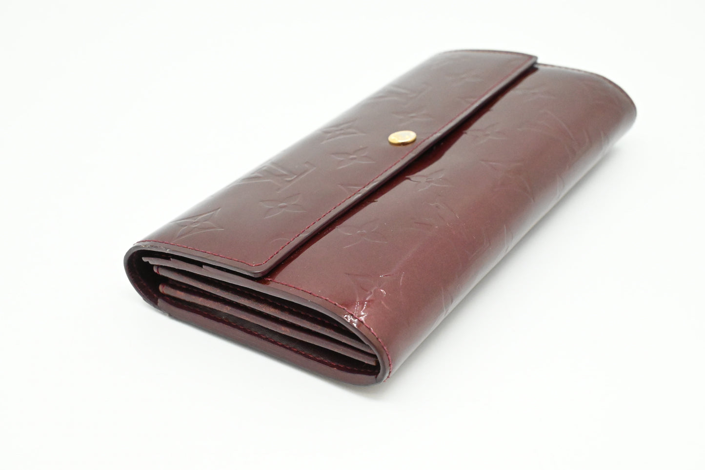 Louis Vuitton Sarah Wallet in Rouge Fauviste Vernis Leather