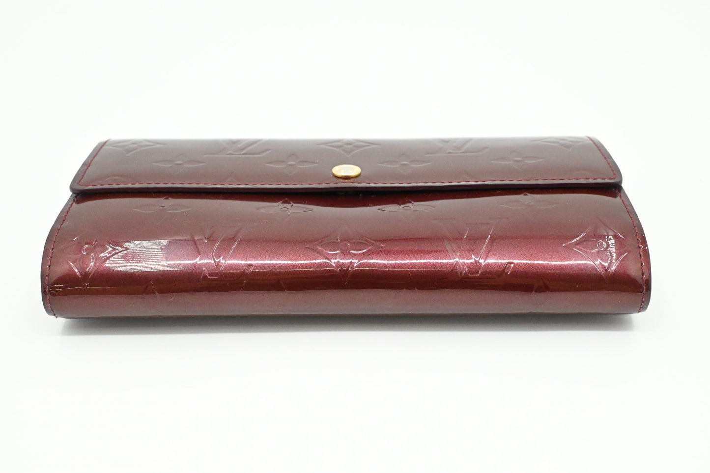 Louis Vuitton Sarah Wallet in Rouge Fauviste Vernis Leather