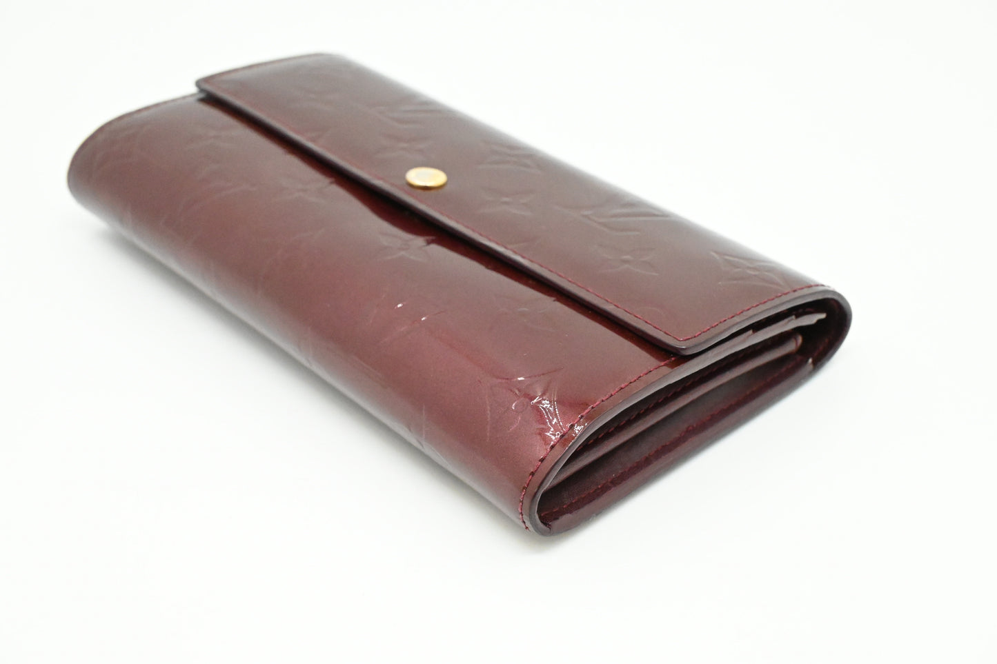 Louis Vuitton Sarah Wallet in Rouge Fauviste Vernis Leather