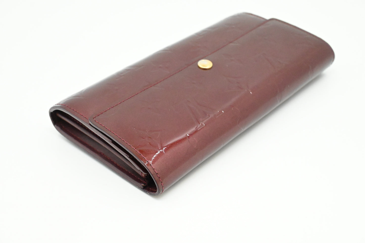 Louis Vuitton Sarah Wallet in Rouge Fauviste Vernis Leather