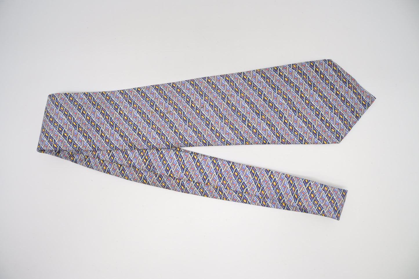 Hermes Tie in Blue Multicolor Silk