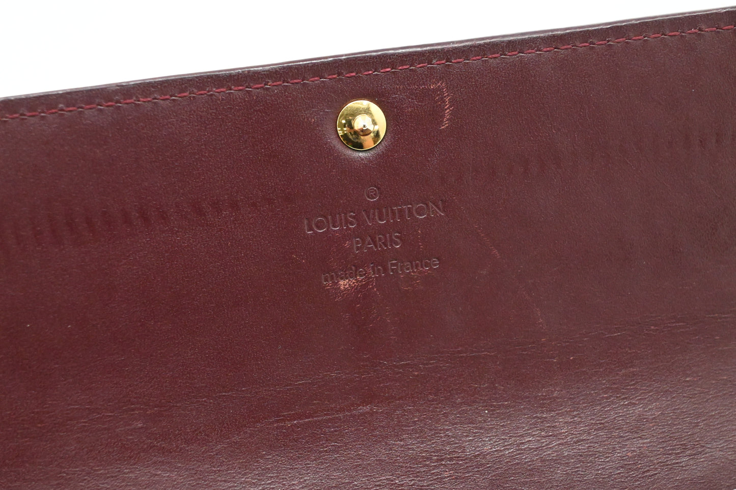 Louis Vuitton Sarah Wallet in Rouge Fauviste Vernis Leather
