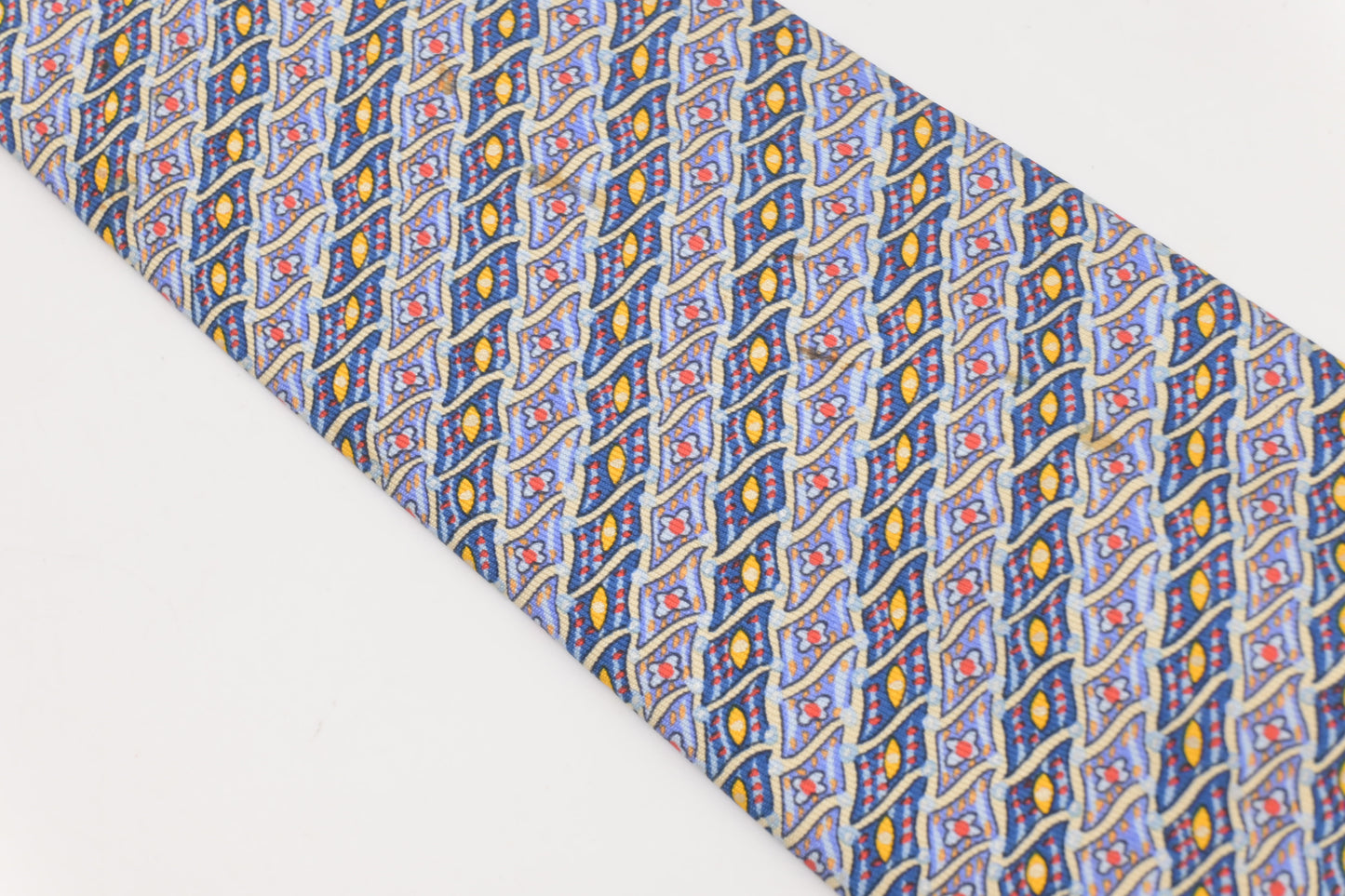 Hermes Tie in Blue Multicolor Silk