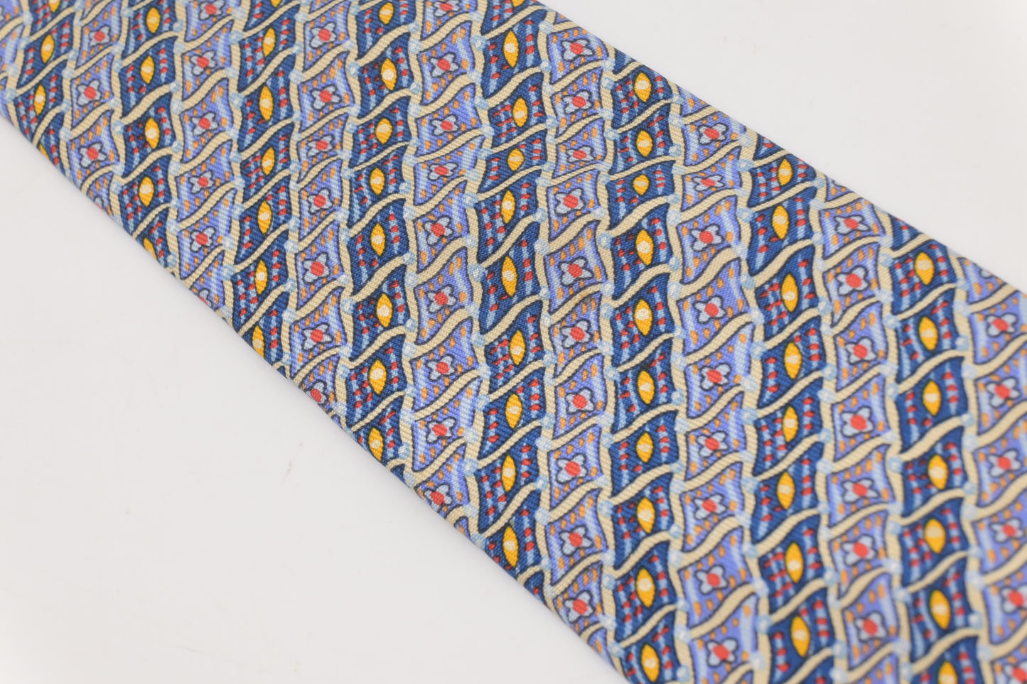 Hermes Tie in Blue Multicolor Silk