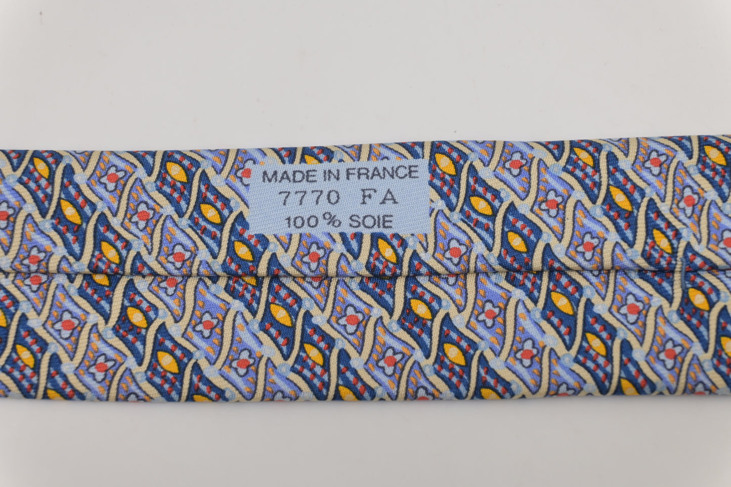 Hermes Tie in Blue Multicolor Silk