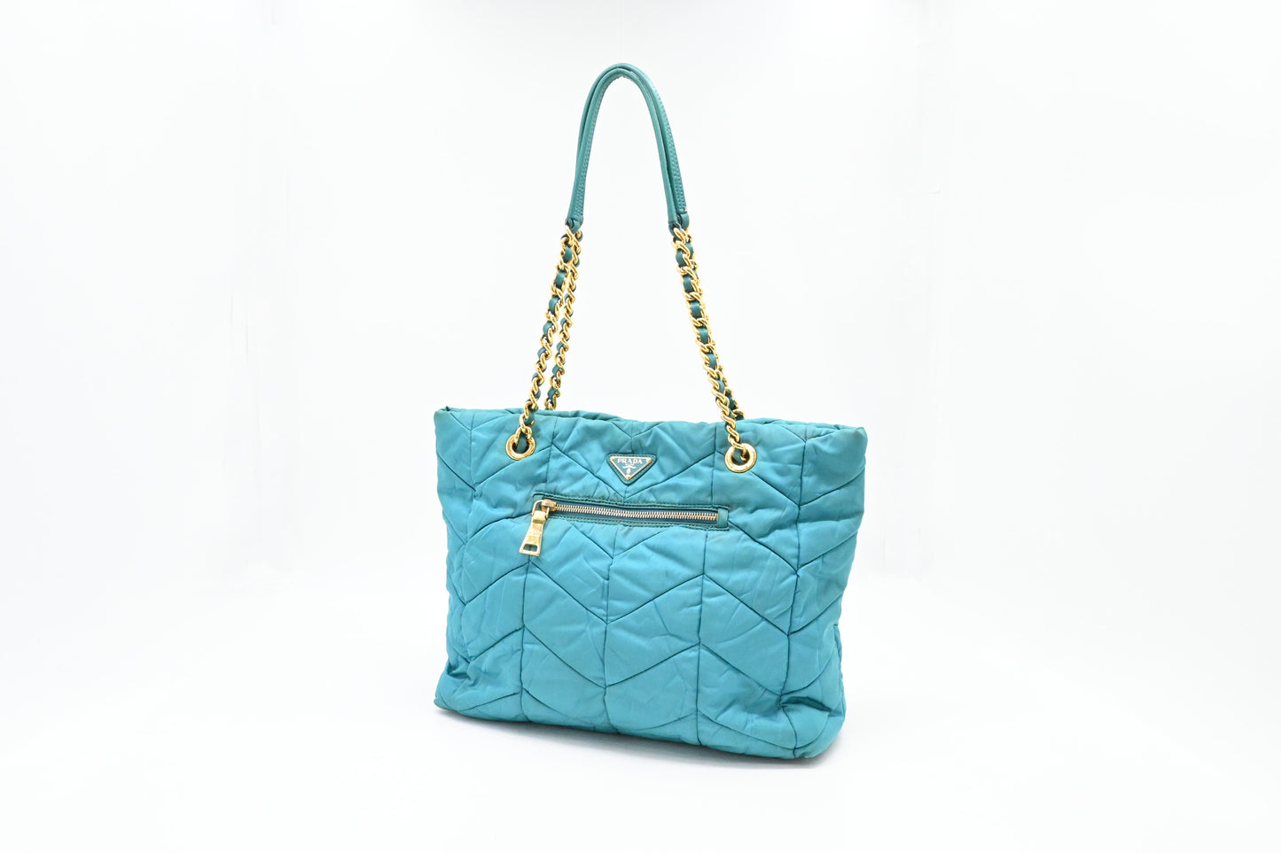 Prada Shoulder Bag in Teal Nylon