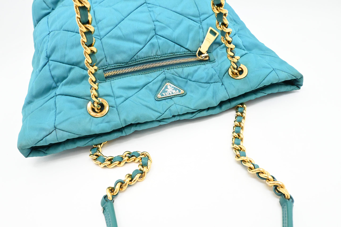 Prada Shoulder Bag in Teal Nylon