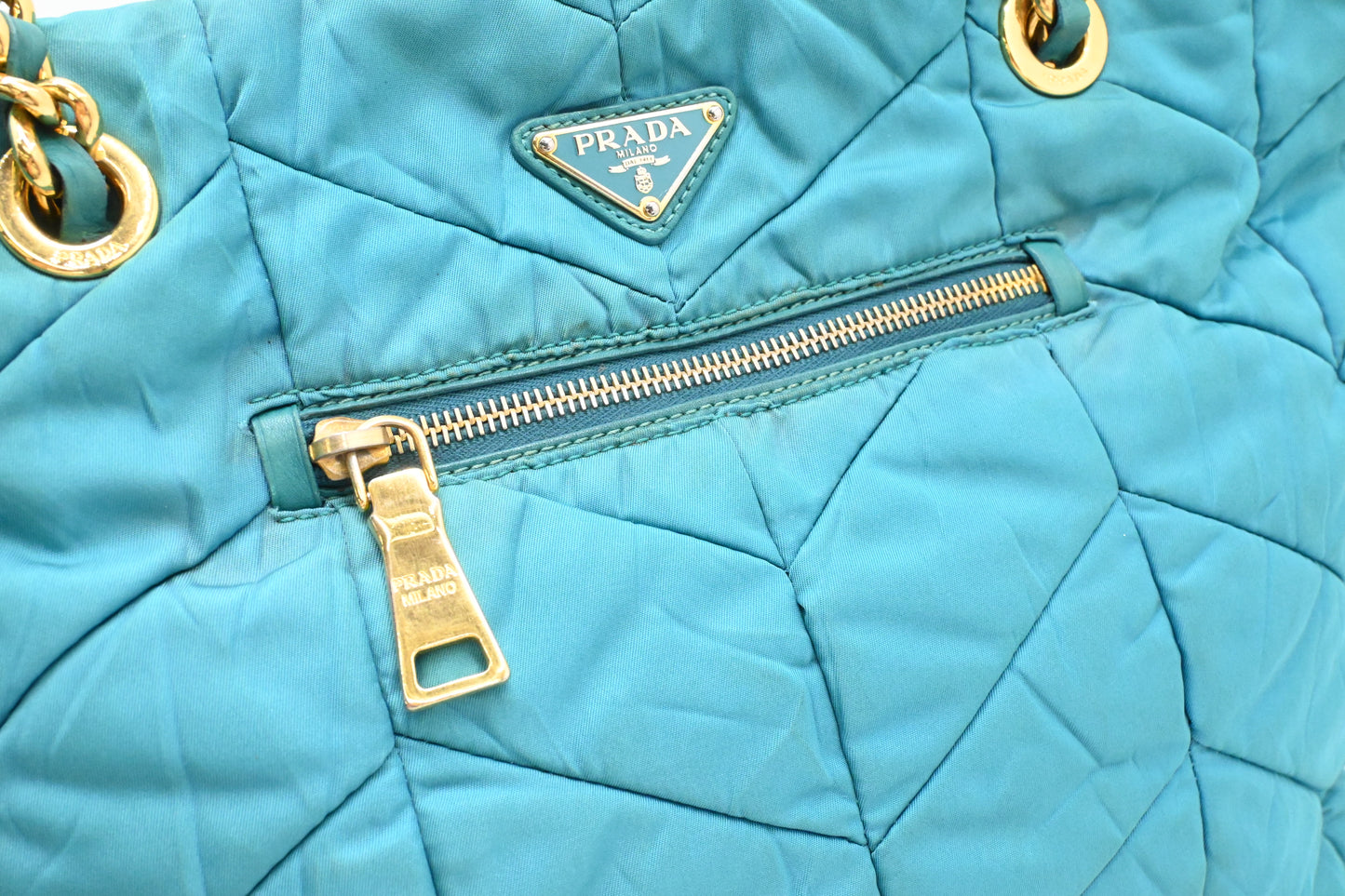 Prada Shoulder Bag in Teal Nylon