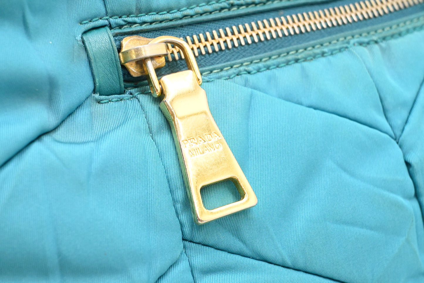 Prada Shoulder Bag in Teal Nylon