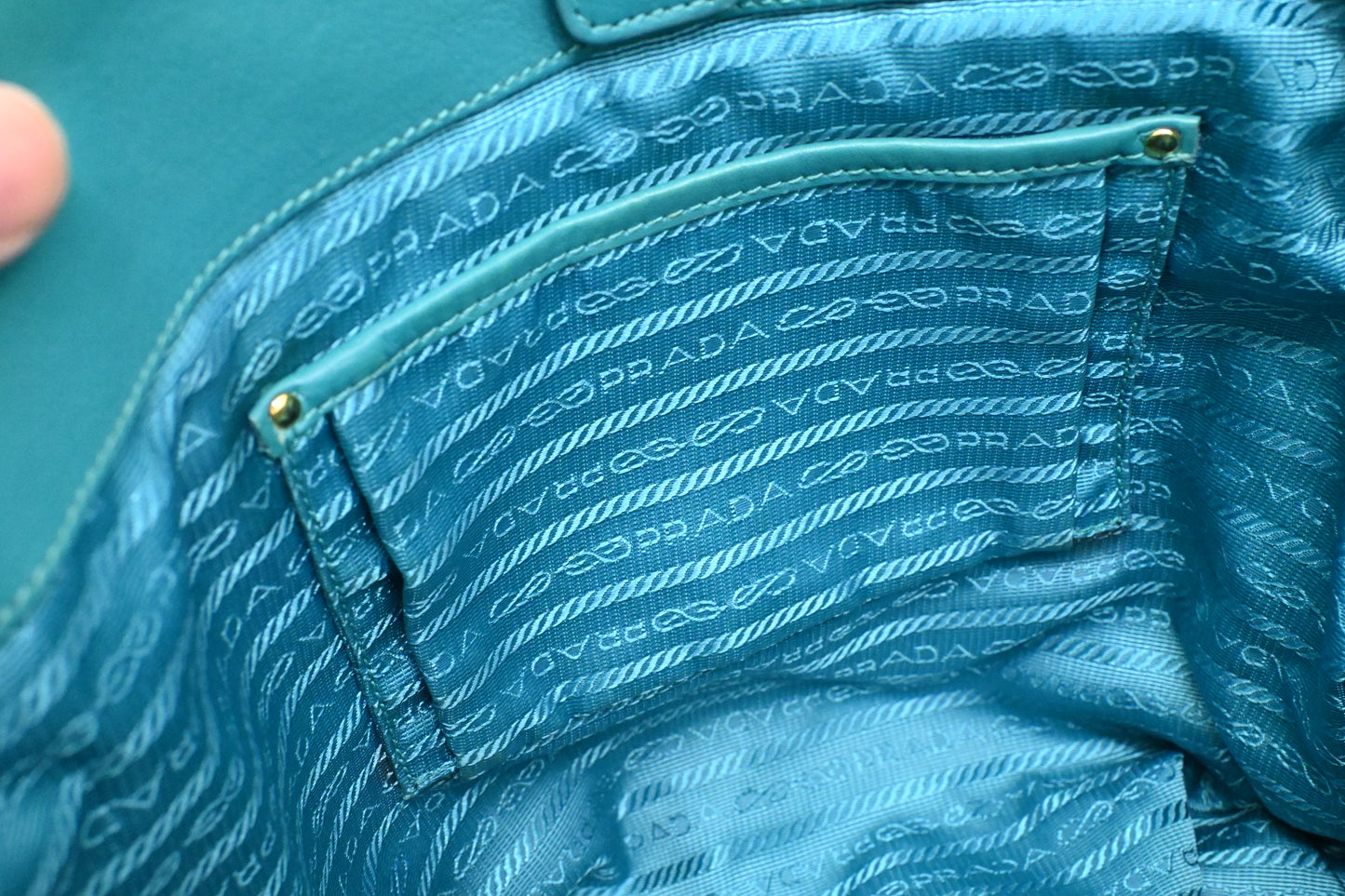 Prada Shoulder Bag in Teal Nylon