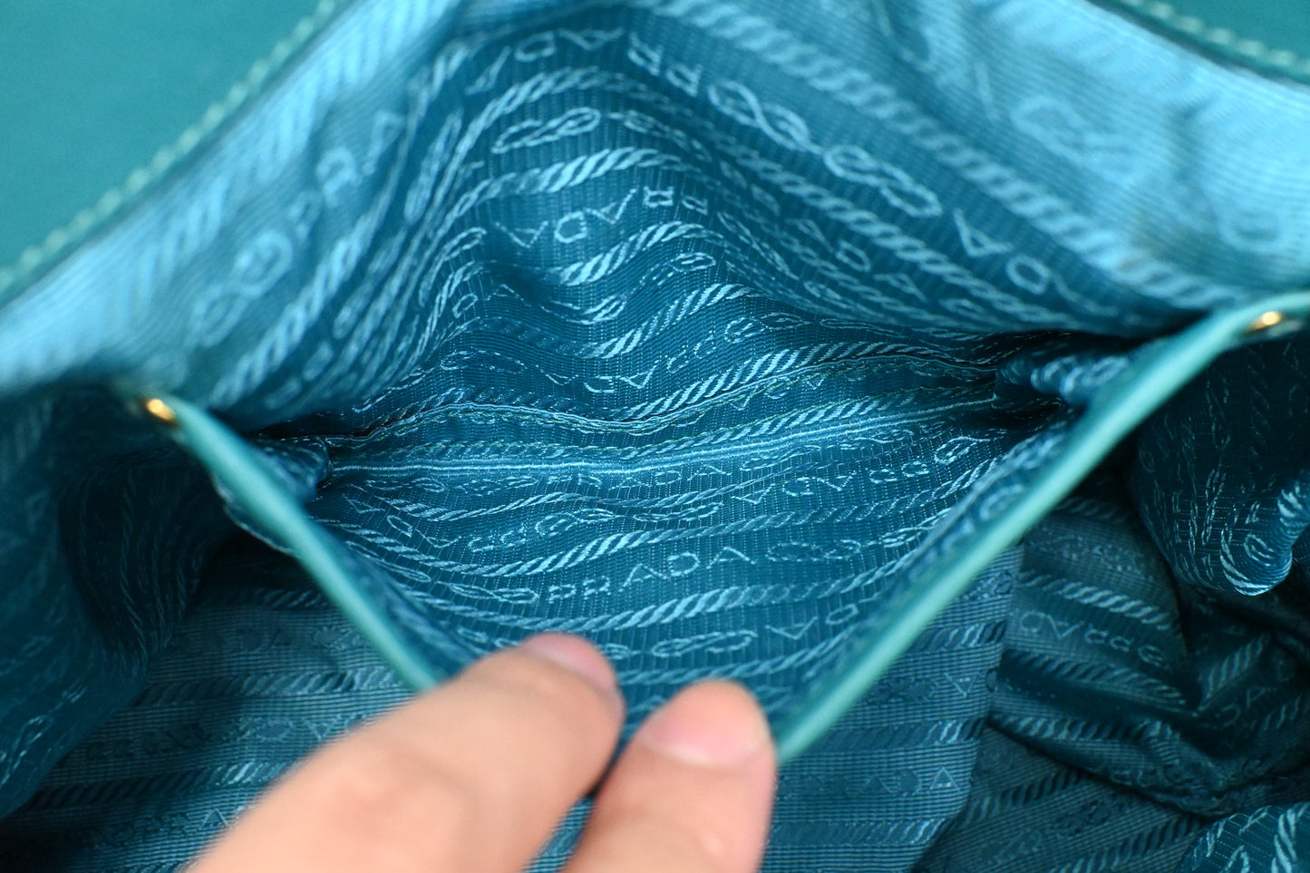 Prada Shoulder Bag in Teal Nylon