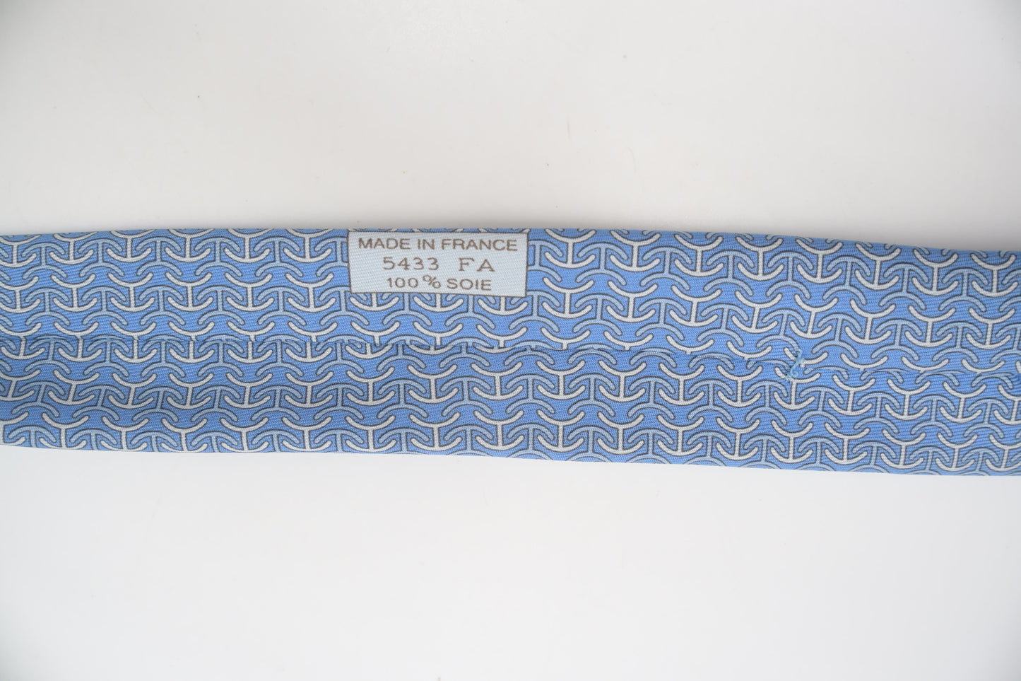 Hermes Tie in Light Blue Silk