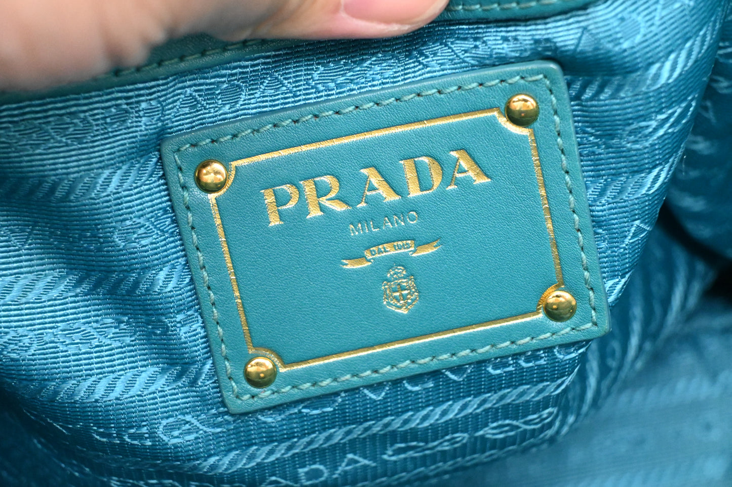 Prada Shoulder Bag in Teal Nylon