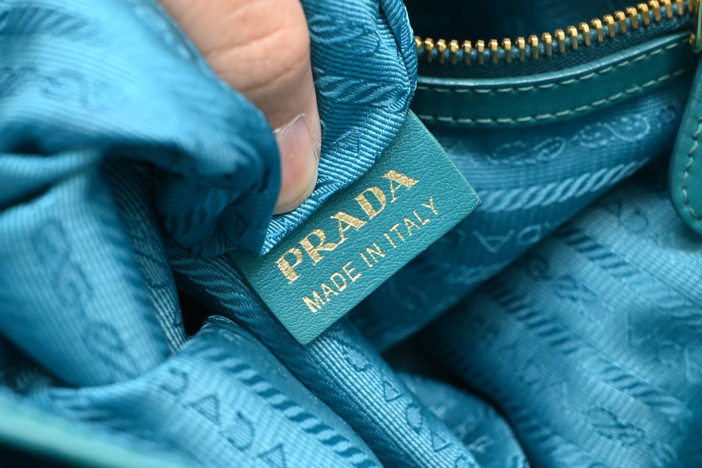 Prada Shoulder Bag in Teal Nylon