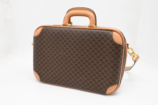 Celine Mini Trunk Bag in Brown Macadam Canvas