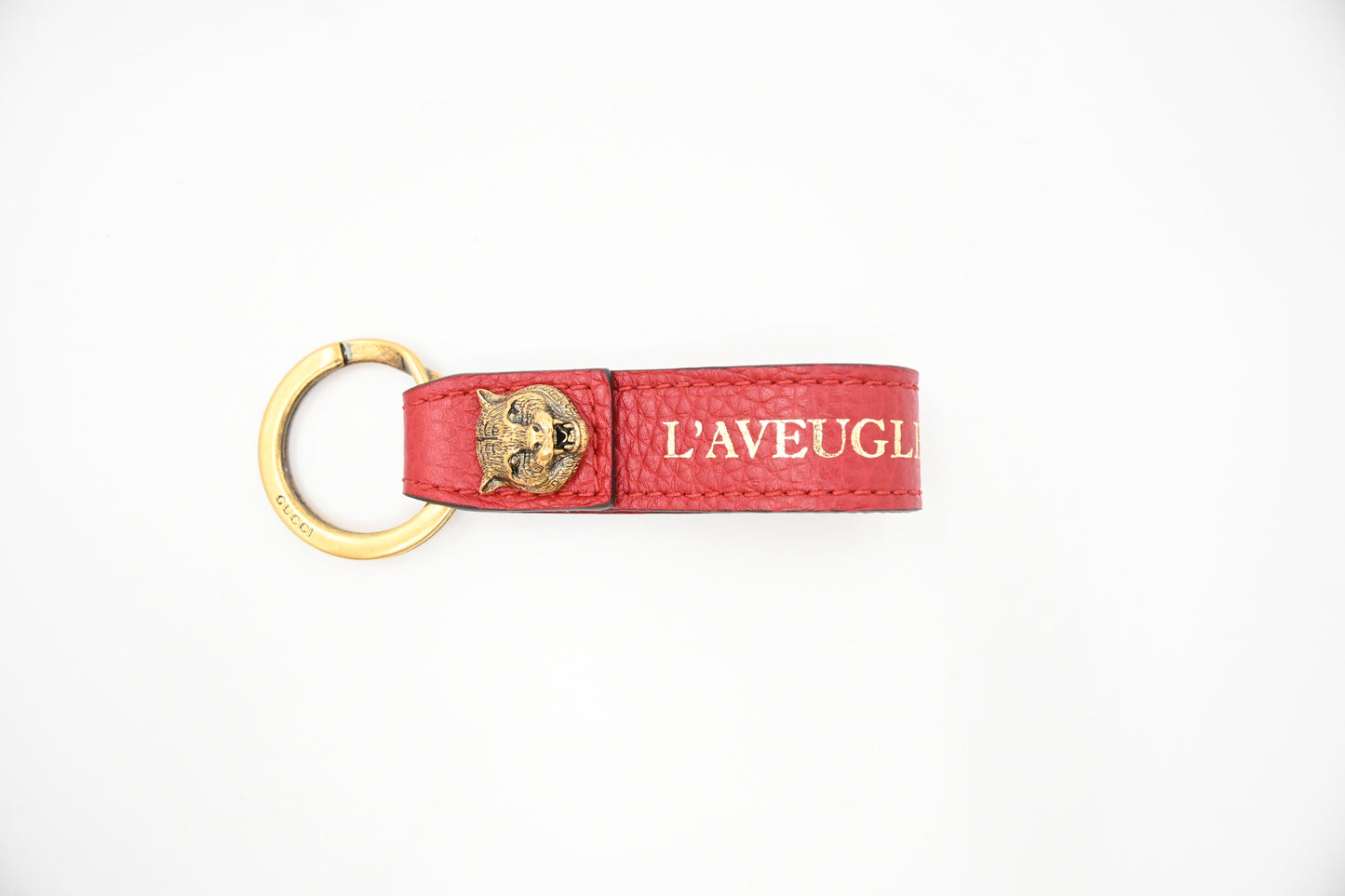 Gucci Tiger "L'aveugle par amour" Key Holder in Red Leather