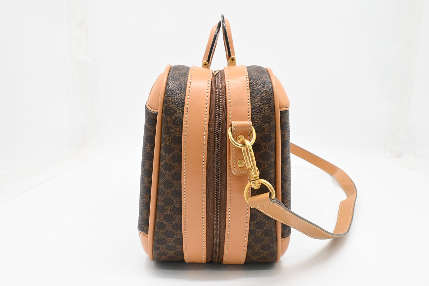 Celine Mini Trunk Bag in Brown Macadam Canvas