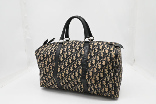 Dior Boston Bag in Navy Blue Oblique Canvas