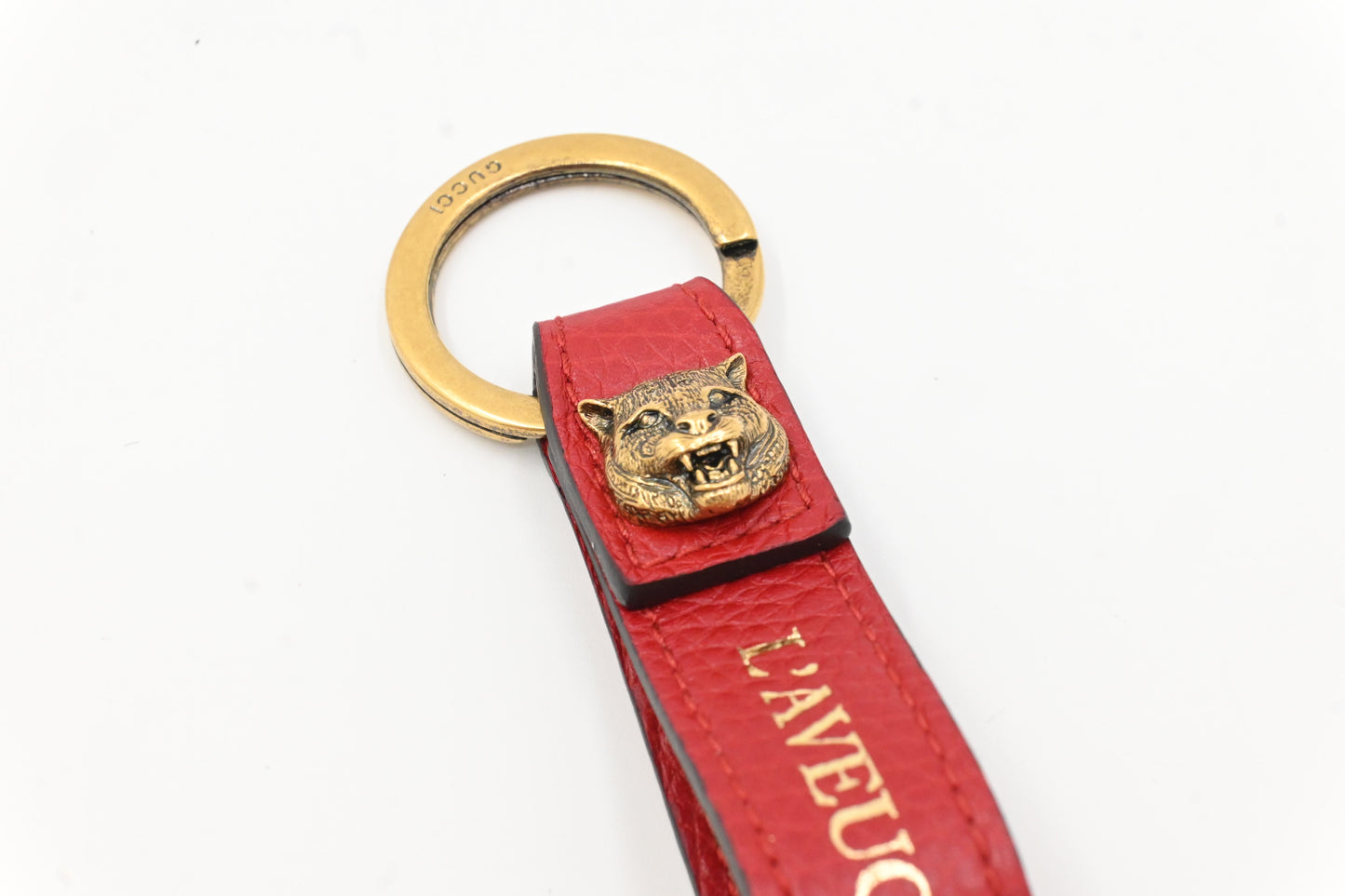 Gucci Tiger "L'aveugle par amour" Key Holder in Red Leather