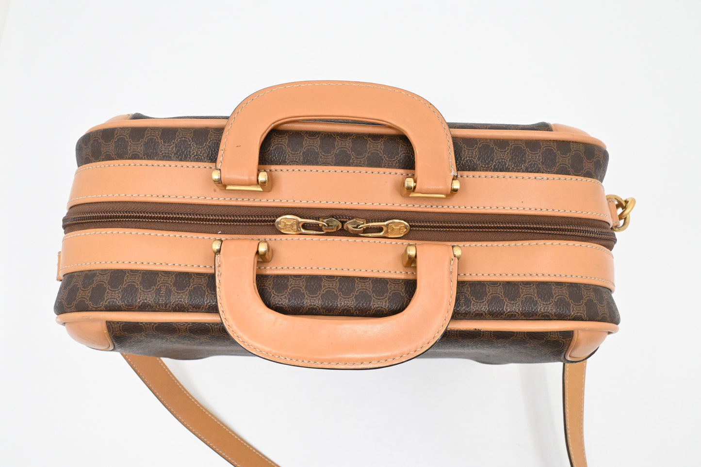 Celine Mini Trunk Bag in Brown Macadam Canvas