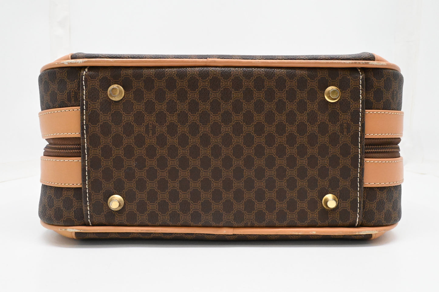 Celine Mini Trunk Bag in Brown Macadam Canvas
