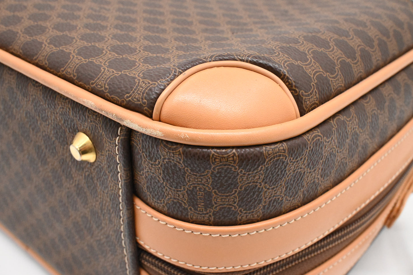 Celine Mini Trunk Bag in Brown Macadam Canvas
