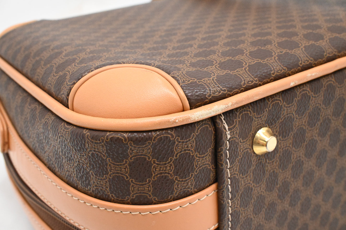 Celine Mini Trunk Bag in Brown Macadam Canvas