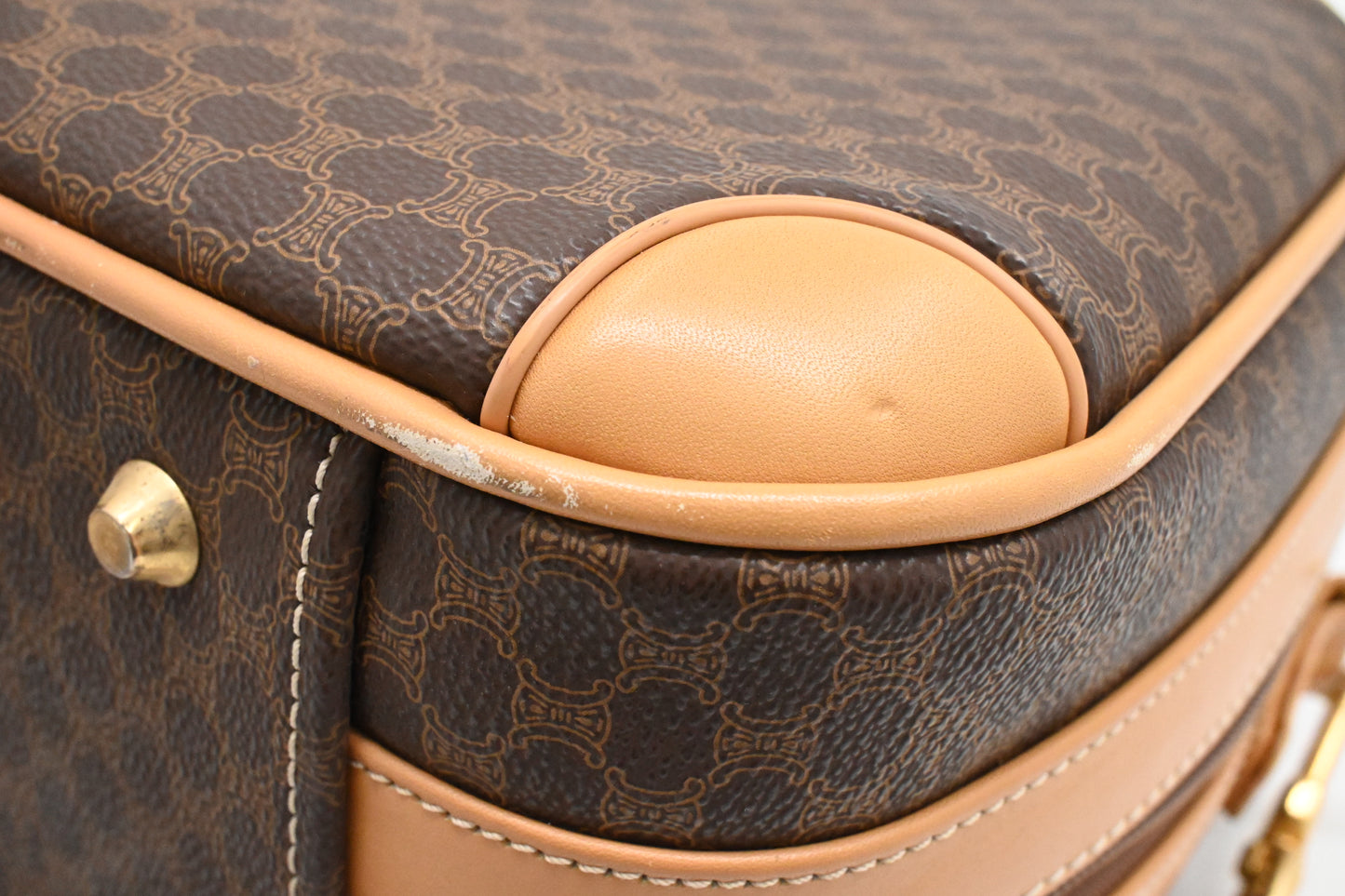 Celine Mini Trunk Bag in Brown Macadam Canvas